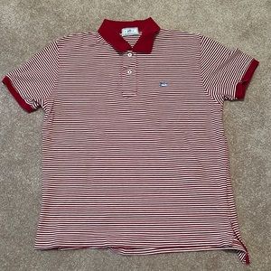 Southern Tide Skipjack Polo Red and White Stripe Medium